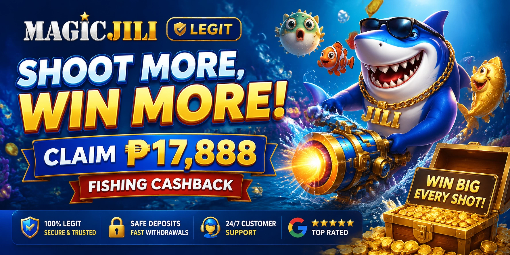 Fishing arcade style casino room interface